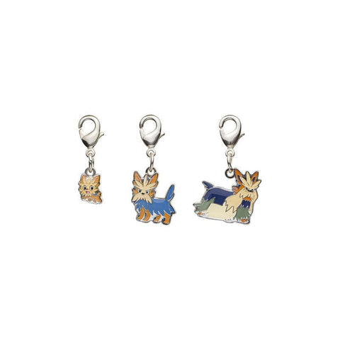 Lillipup, Herdier, Stoutland - National Pokédex Metal Charm Keychain #506, #507, #508 - Authentic Japanese Pokémon Center Keychain 