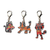 Litten, Torracat, Incineroar - National Pokédex Metal Charm Keychain #725, #726, #727 - Authentic Japanese Pokémon Center Keychain 