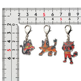 Litten, Torracat, Incineroar - National Pokédex Metal Charm Keychain #725, #726, #727 - Authentic Japanese Pokémon Center Keychain 