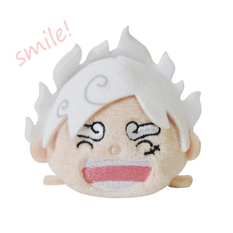 Luffy (Gear 5) Smiling Face Plush Mascot Mugimugi Otedama ONE PIECE - Authentic Japanese TOEI ANIMATION Mascot Plush Keychain 