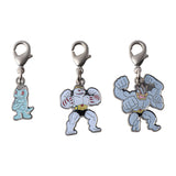 Machop, Machoke, Machamp - National Pokédex Metal Charm Keychain #066, #067, #068 - Authentic Japanese Pokémon Center Keychain 
