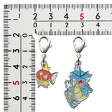 Magikarp, Gyarados - National Pokédex Metal Charm Keychain #129, #130 - Authentic Japanese Pokémon Center Keychain 