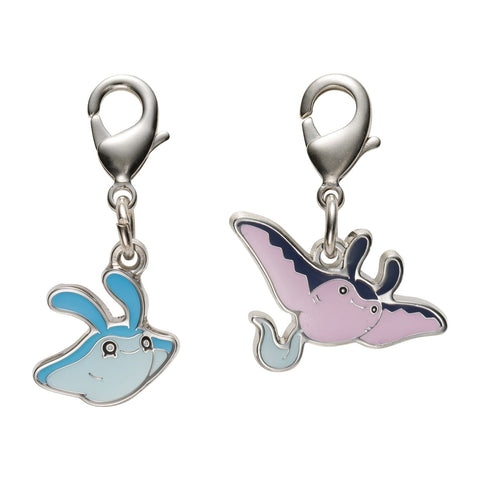 Mantyke, Mantine - National Pokédex Metal Charm Keychain #458, #226 - Authentic Japanese Pokémon Center Keychain 