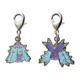 Mareanie, Toxapex - National Pokédex Metal Charm Keychain #747, #748 - Authentic Japanese Pokémon Center Keychain 