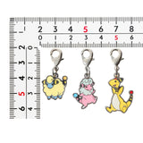 Mareep, Flaaffy, Ampharos - National Pokédex Metal Charm Keychain #179, #180, #181 - Authentic Japanese Pokémon Center Keychain 