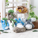Medium Totoro Holding Leaf Fluffy Beanbag Plush - My Neighbor Totoro - Authentic Japanese Sun Arrow Plush 