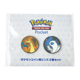 Mega Charizard Y & Mega Absol Pokémon Coin-Design Pins (Set of 2) Pokémon Trading Card Game Pocket - Authentic Japanese Pokémon Center Pin 