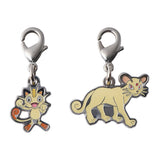 Meowth, Persian - National Pokédex Metal Charm Keychain #052, #053 - Authentic Japanese Pokémon Center Keychain 