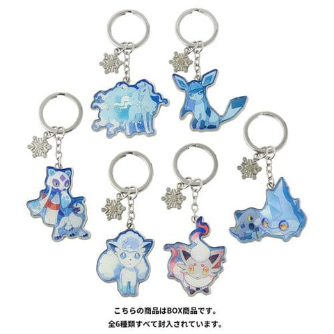 Metal Keyring Collection - Snowy Gathering (6Pcs/BOX) - Authentic Japanese Pokémon Center Keychain 