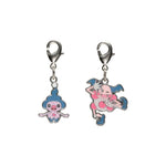 Mime Jr., Mr. Mime - National Pokédex Metal Charm Keychain #439, #122 - Authentic Japanese Pokémon Center Keychain 