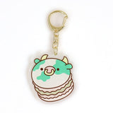 Momoo Pistachio Macaron Acrylic Keychain - SANJI no OYATSU - Authentic Japanese TOEI ANIMATION Keychain 