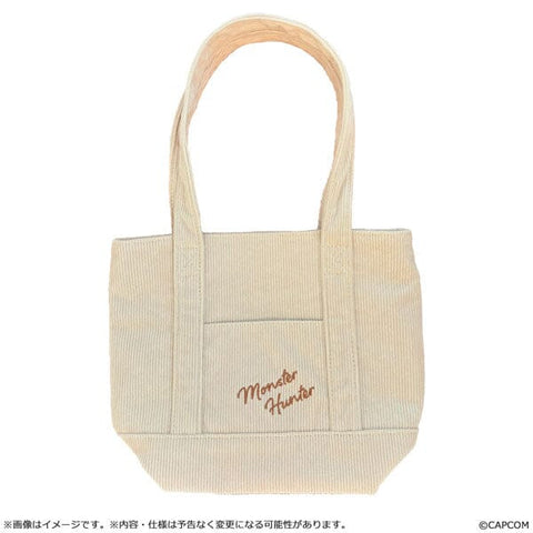 MonDefo Corduroy Mini Tote Bag - Monster Hunter - Authentic Japanese Capcom Pouch Bag 