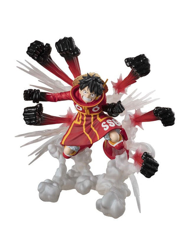 Monkey D. Luffy Figuarts ZERO Figure (Super Fierce Battle) -Gum-Gum Hawk Gatling- ONE PIECE - Authentic Japanese Bandai Namco Figure 