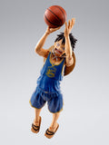 Monkey D. Luffy S.H.Figuarts Figure GOLDEN STATE WARRIORS ver. - ONE PIECE × NBA - Authentic Japanese Bandai Namco Figure 