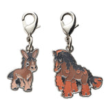 Mudbray, Mudsdale - National Pokédex Metal Charm Keychain #749, #750 - Authentic Japanese Pokémon Center Keychain 