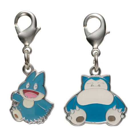 Munchlax, Snorlax - National Pokédex Metal Charm Keychain #446, #143 - Authentic Japanese Pokémon Center Keychain 