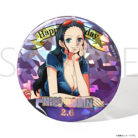 Nico Robin HBD (2.6) Initial Hologram Tin Badge - ONE PIECE - Authentic Japanese TOEI ANIMATION Pin 