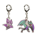 Noibat, Noivern - National Pokédex Metal Charm Keychain #714, #715 - Authentic Japanese Pokémon Center Keychain 