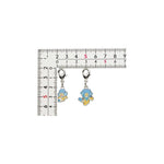 Panpour, Simipour - National Pokédex Metal Charm Keychain #515, #516 - Authentic Japanese Pokémon Center Keychain 