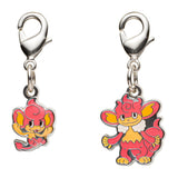 Pansear, Simisear - National Pokédex Metal Charm Keychain #513, #514 - Authentic Japanese Pokémon Center Keychain 
