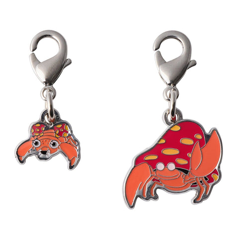 Paras, Parasect - National Pokédex Metal Charm Keychain #046, #047 - Authentic Japanese Pokémon Center Keychain 