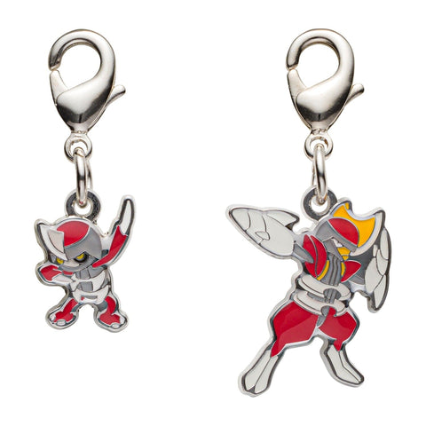 Pawniard, Bisharp - National Pokédex Metal Charm Keychain #624, #625 - Authentic Japanese Pokémon Center Keychain 
