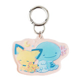 Pichu And Wooper With Lovey Acrylic Keychain Little Daydream - Authentic Japanese Pokémon Center Keychain 