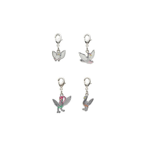 Pidove, Tranquill, Unfezant - National Pokédex Metal Charm Keychain #519, #520, #521 - Authentic Japanese Pokémon Center Keychain 