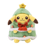 Pikachu Christmas Tree Fluffy Plush "Getting Ready for Christmas!" - Authentic Japanese Pokémon Center Plush 