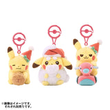 Pikachu Covered in Snow Mascot Plush "Getting Ready for Christmas!" - Authentic Japanese Pokémon Center Mascot Plush Keychain 