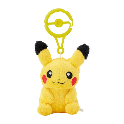 Pikachu Mascot Plush With Carabiner - Authentic Japanese Pokémon Center Mascot Plush Keychain 