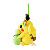 Pikachu & Smoliv Mascot Plush With Carabiner Pokémon Center Kagawa - Authentic Japanese Pokémon Center Mascot Plush Keychain 