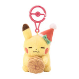 Pikachu Snacking Mascot Plush "Getting Ready for Christmas!" - Authentic Japanese Pokémon Center Mascot Plush Keychain 