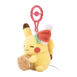 Pikachu Snacking Mascot Plush "Getting Ready for Christmas!" - Authentic Japanese Pokémon Center Mascot Plush Keychain 