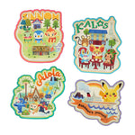 Pikachu Sticker With Alola, Kalos and Sinnoh Region (Set of 4) - Pokémon's Journey - Authentic Japanese Pokémon Center Sticker 