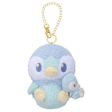 Piplup Mascot Plush With Self Lovey Ver. Poképeace (Pokémon Peaceful Place) - Authentic Japanese Takara Tomy Mascot Plush Keychain 