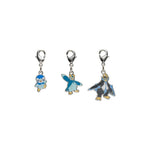 Piplup, Prinplup, Empoleon - National Pokédex Metal Charm Keychain #393, #394, #395 - Authentic Japanese Pokémon Center Keychain 