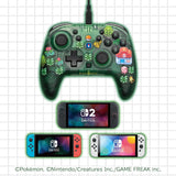 Pixel Green Hori Wired Controller TURBO for Nintendo Switch2 - Pokémon - Authentic Japanese HORI Handheld electronic toy 