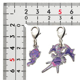 Poipole, Naganadel - National Pokédex Metal Charm Keychain #803, #804 - Authentic Japanese Pokémon Center Keychain 