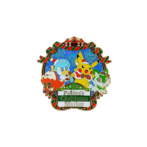 Pokémon Logo Pin Paldea’s Christmas Market - Authentic Japanese Pokémon Center Jewelry 