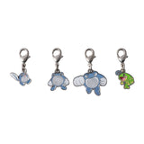 Poliwag, Poliwhirl, Poliwrath, Politoed - National Pokédex Metal Charm Keychain #060, #061, #062, #186 - Authentic Japanese Pokémon Center Keychain 