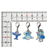 Popplio, Brionne, Primarina - National Pokédex Metal Charm Keychain #728, #729, #730 - Authentic Japanese Pokémon Center Keychain 