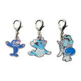 Popplio, Brionne, Primarina - National Pokédex Metal Charm Keychain #728, #729, #730 - Authentic Japanese Pokémon Center Keychain 