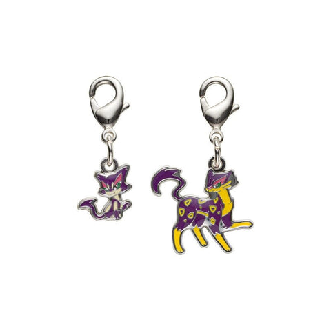 Purrloin, Liepard - National Pokédex Metal Charm Keychain #509, #510 - Authentic Japanese Pokémon Center Keychain 