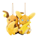 Raichu ＆ Alolan Raichu Paired Mascot Plush (Magnetic) - Nitamono Doushi (Look Alike) Pokémon! - Authentic Japanese Pokémon Center Mascot Plush Keychain 