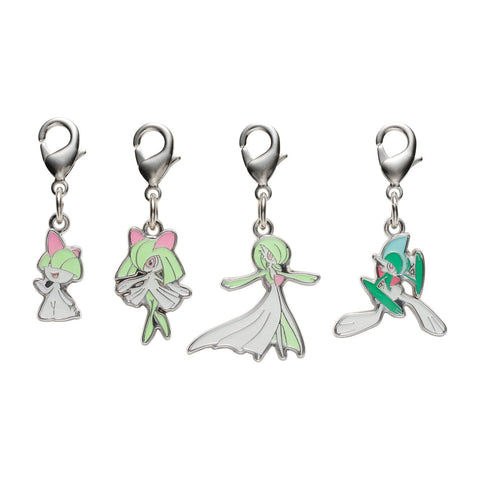 Ralts, Kirlia, Gardevoir, Gallade - National Pokédex Metal Charm Keychain #280, #281, #282, #475 - Authentic Japanese Pokémon Center Keychain 