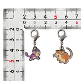 Rattata, Raticate - National Pokédex Metal Charm Keychain #019, #020 - Authentic Japanese Pokémon Center Keychain 