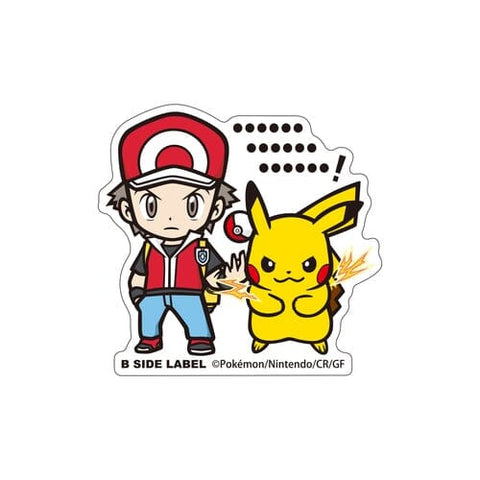 Red & Pikachu B-SIDE LABEL Sticker - Authentic Japanese B-SIDE LABEL Sticker 