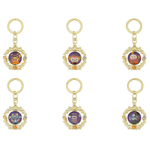 Rotating Metal Keychain Collection - Halloween Trick or trick (6Pcs/BOX) - Authentic Japanese Pokémon Center Keychain 