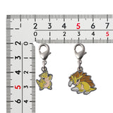Sandshrew, Sandslash - National Pokédex Metal Charm Keychain #027, #028 - Authentic Japanese Pokémon Center Keychain 